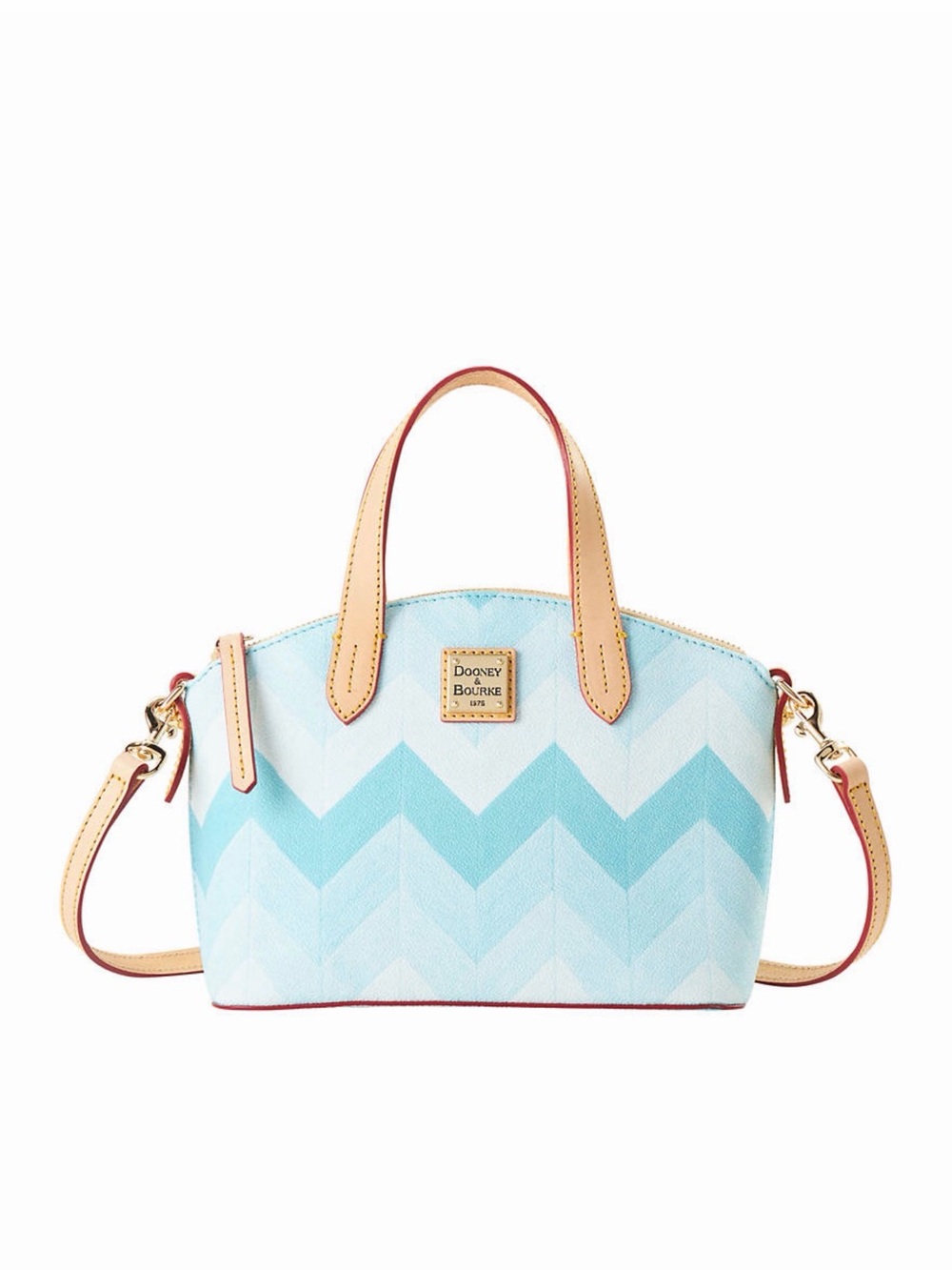 Dooney & Bourke Caribbean blue satchel with Natural Trim